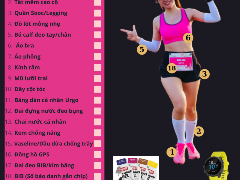 Checklist đồ dùng cho ngày đua marathon